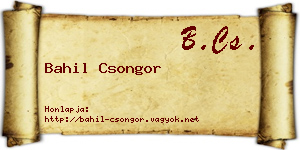 Bahil Csongor névjegykártya